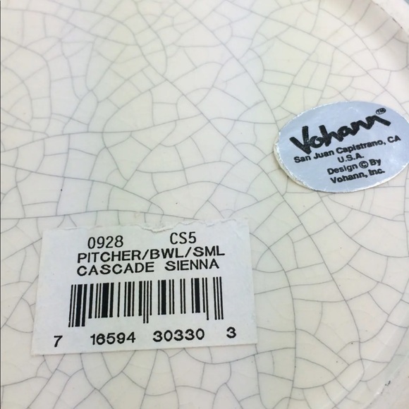 ⭐️Vintage Vohann Of California Original Design Cascade Sienna Pitcher & Bowl MCM - Picture 9 of 11